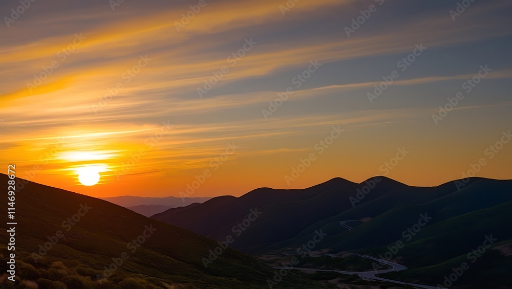 Sunrise on the top of the mountain 4k background Sunrise on the top of the mountain 4k background