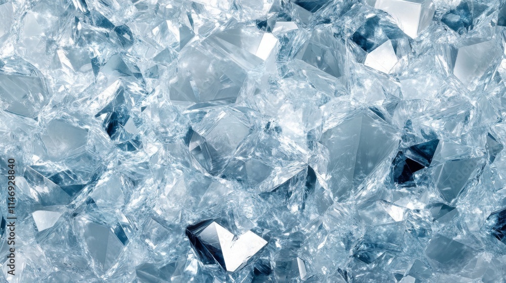 Crystalline Ice Structure Abstract Blue Texture Crystalline Ice Structure Abstract Blue Texture