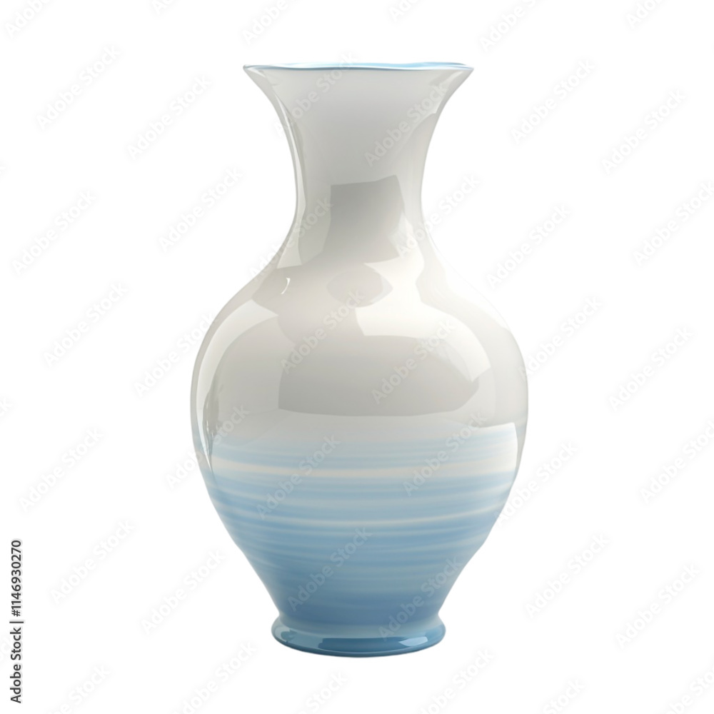 3D Render Illustration of a Glossy Ceramic Vase on Transparent Background 3D Render Illustration of a Glossy Ceramic Vase on Transparent Background