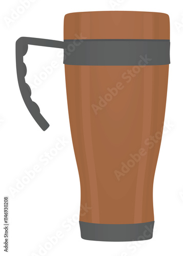Metallic thermal mug. vector illustration