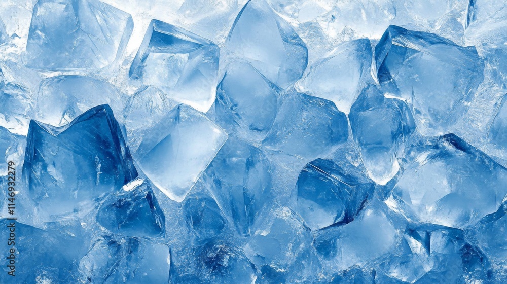 A Close Up View Of Sparkling Blue Ice Cubes A Close Up View Of Sparkling Blue Ice Cubes
