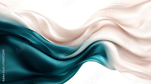 Wallpaper Mural A blue and white wave of silk on a white background Torontodigital.ca