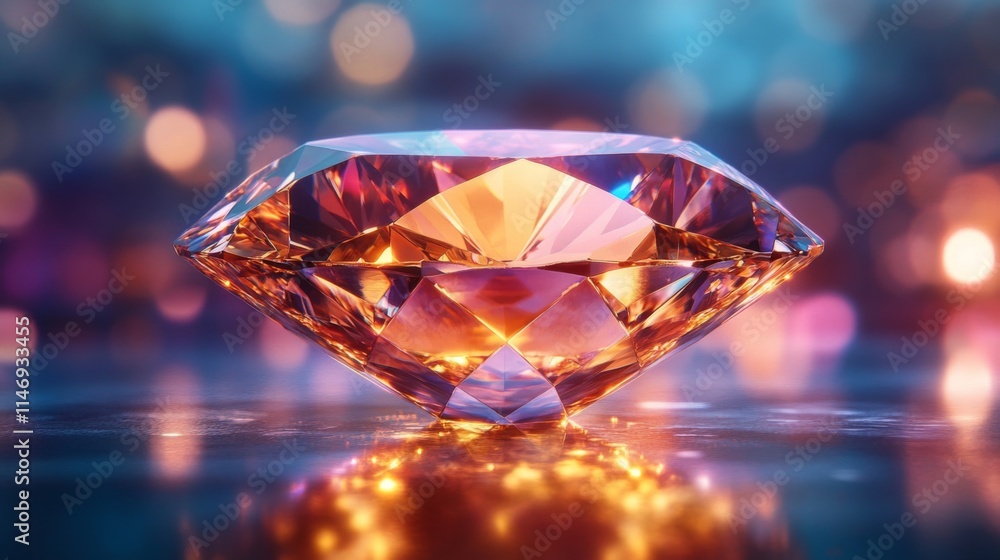 A Sparkling Orange Diamond Reflects Light Beautifully A Sparkling Orange Diamond Reflects Light Beautifully