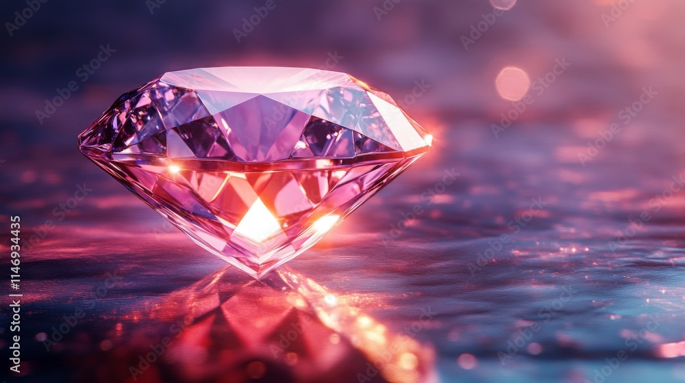 A Brilliant Pink Diamond Reflects Light Beautifully A Brilliant Pink Diamond Reflects Light Beautifully