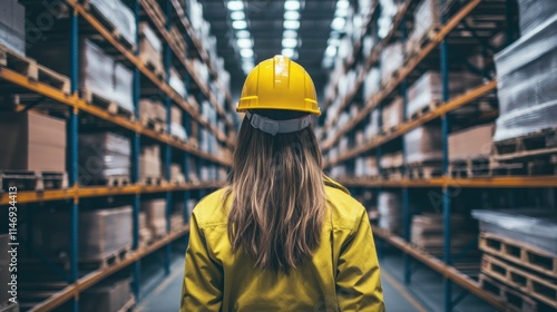 Worker working in warehouse with store inventory.