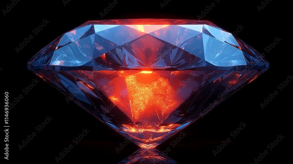 Glowing Diamond Crystal Illuminated From Within Glowing Diamond Crystal Illuminated From Within