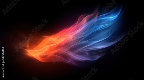 Abstract Blue and Red Swirling Energy