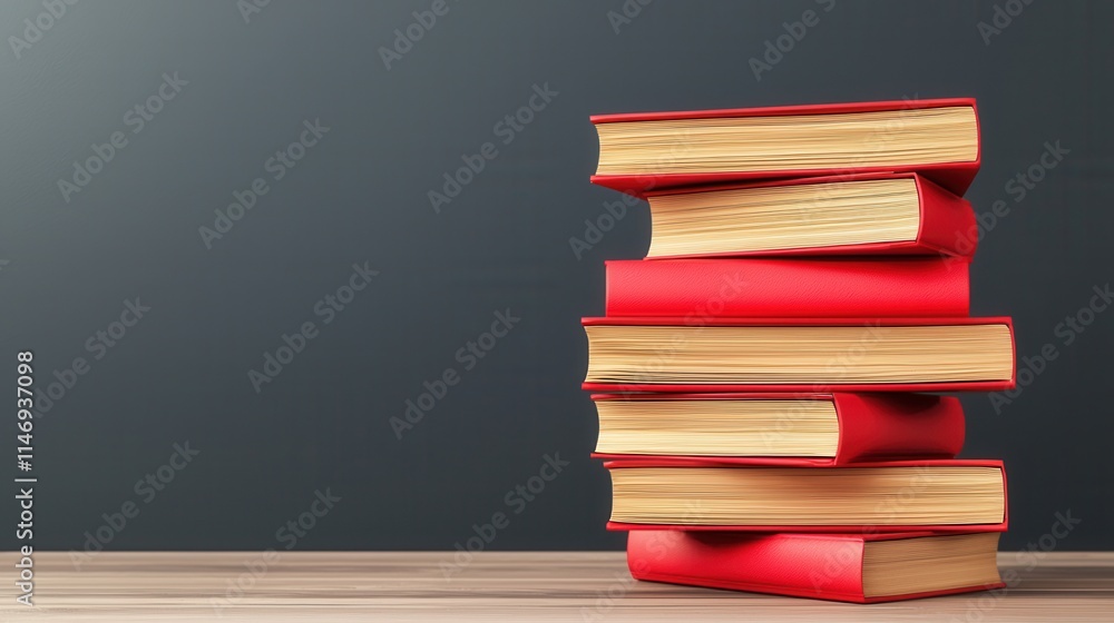Tax submit finance records concept. A stack of red-covered books sits on a wooden surface against a dark background, highlighting their vibrant color and inviting readers. Tax submit finance records concept. A stack of red-covered books sits on a wooden surface against a dark background, highlighting their vibrant color and inviting readers.