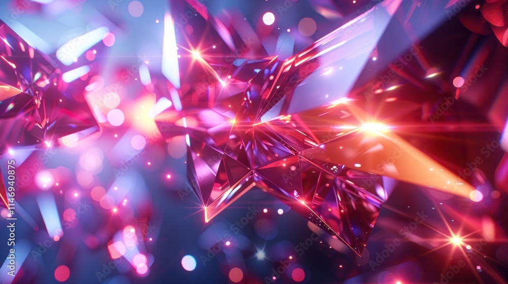 Radiant Crimson Crystals: A Symphony of Light and Geometry Radiant Crimson Crystals: A Symphony of Light and Geometry