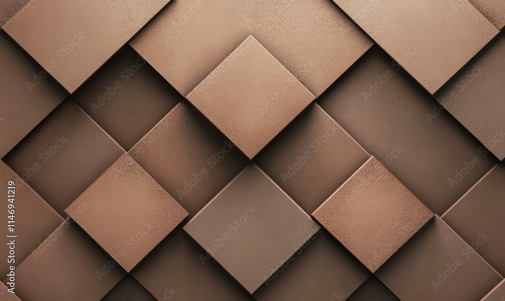 Overlapping diamond shapes with a textured mocha mousse finish, set against a minimalistic background. Overlapping diamond shapes with a textured mocha mousse finish, set against a minimalistic background.