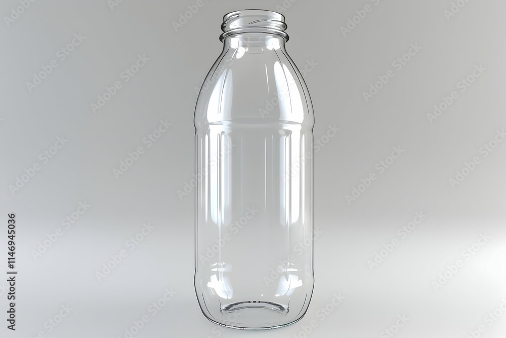 A clear glass bottle, commonly used for storing beverages or liquids. A clear glass bottle, commonly used for storing beverages or liquids.
