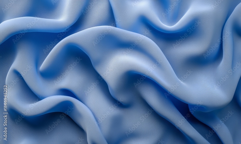 Obraz premium render of an abstract blue wavy cloth