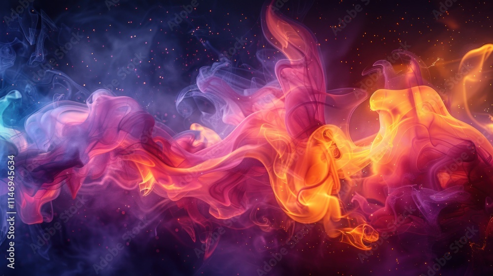Fototapeta premium Abstract Colorful Smoke and Fire