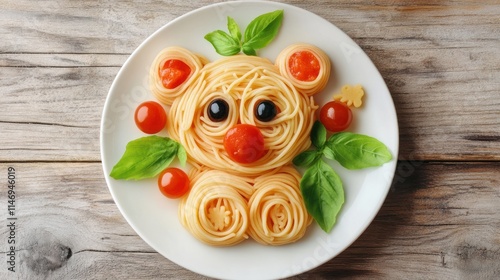 Wallpaper Mural Cute spaghetti bear pasta dish for kids. Torontodigital.ca