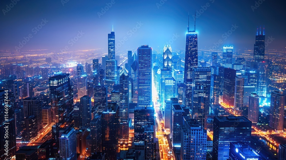 Night Lights of Chicago: A Dazzling Metropolis Night Lights of Chicago: A Dazzling Metropolis