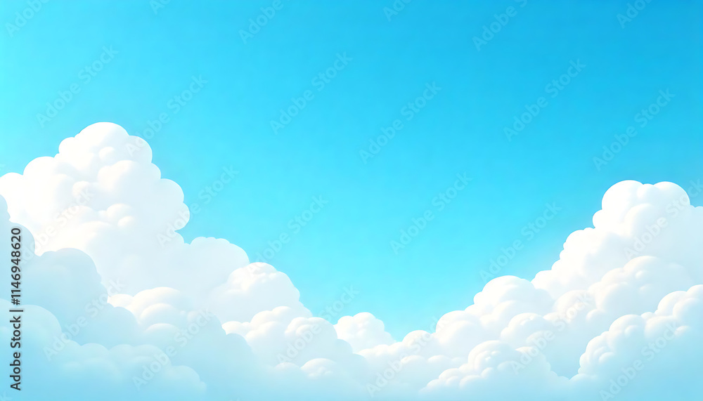 Sky with Clouds illustration in flat style. Sky and clouds background. Cloudy vector cartoon illustration in blue color. Nature abstract wallpaper. Sky with Clouds illustration in flat style. Sky and clouds background. Cloudy vector cartoon illustration in blue color. Nature abstract wallpaper.