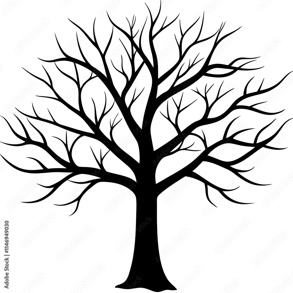 tree, without leaves Silhouette tree, without leaves Silhouette