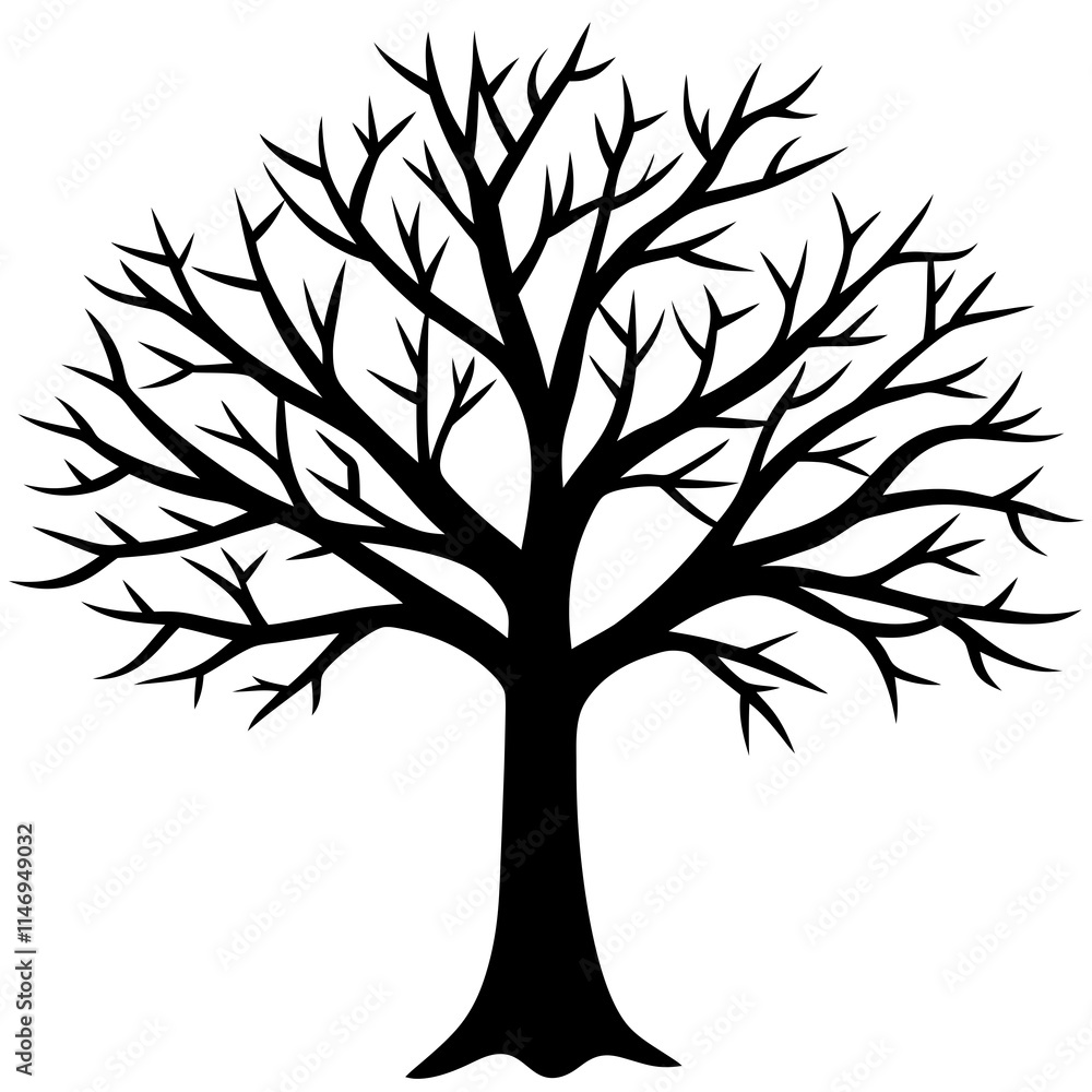 tree, without leaves Silhouette tree, without leaves Silhouette