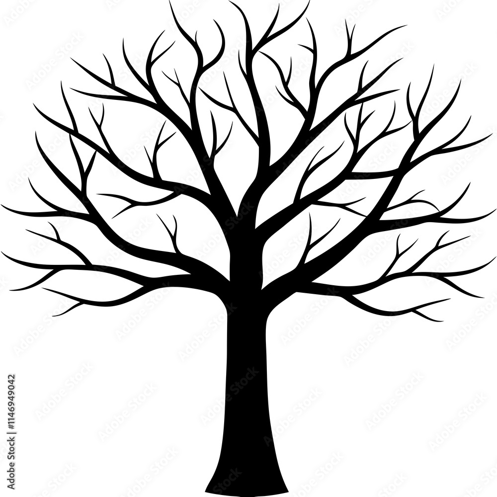 Obraz premium tree, without leaves Silhouette
