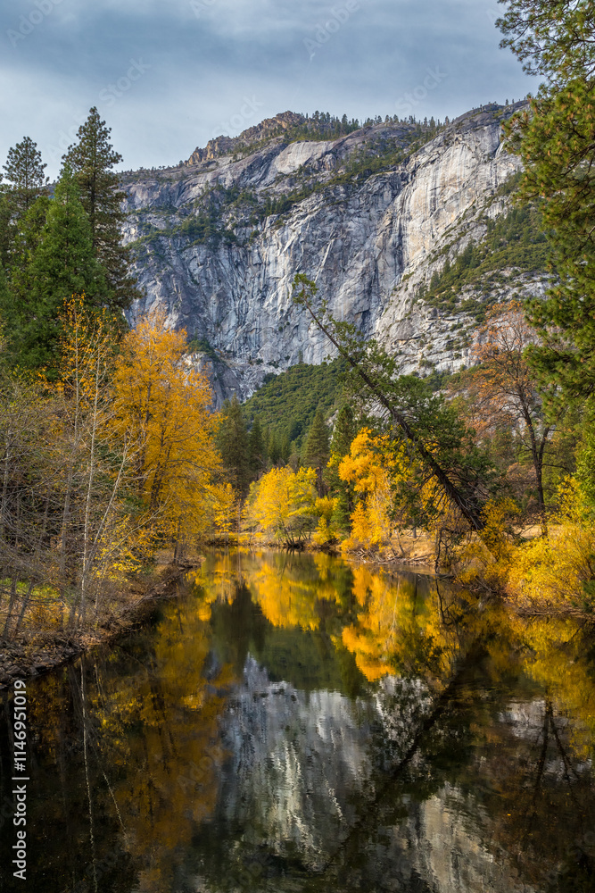 Majestic autumn reflection in Yosemite Valley