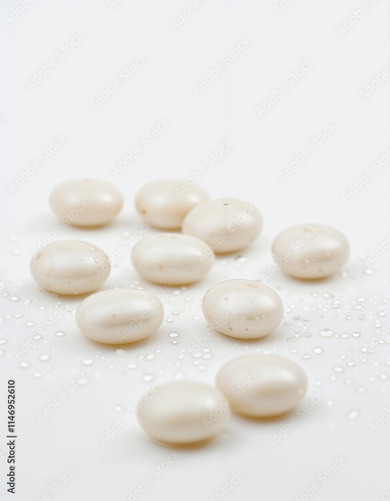 Beans, isolated on white background. Generative AI Beans, isolated on white background. Generative AI