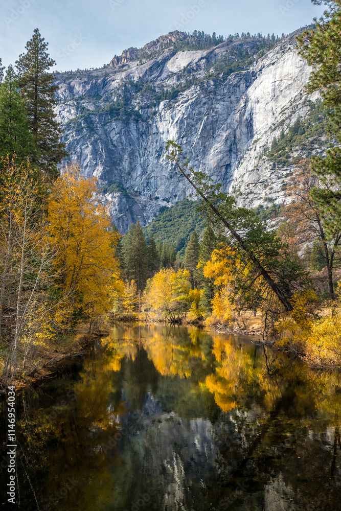 Majestic fall reflections in Yosemite Valley