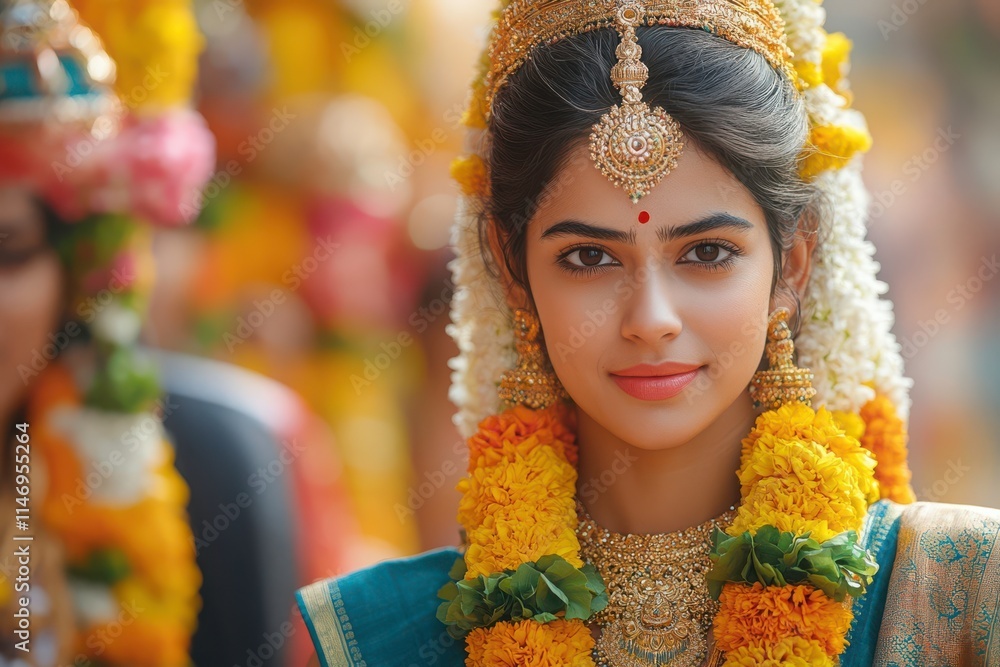 Traditional Celebration with Bright Floral Jewelry Traditional Celebration with Bright Floral Jewelry