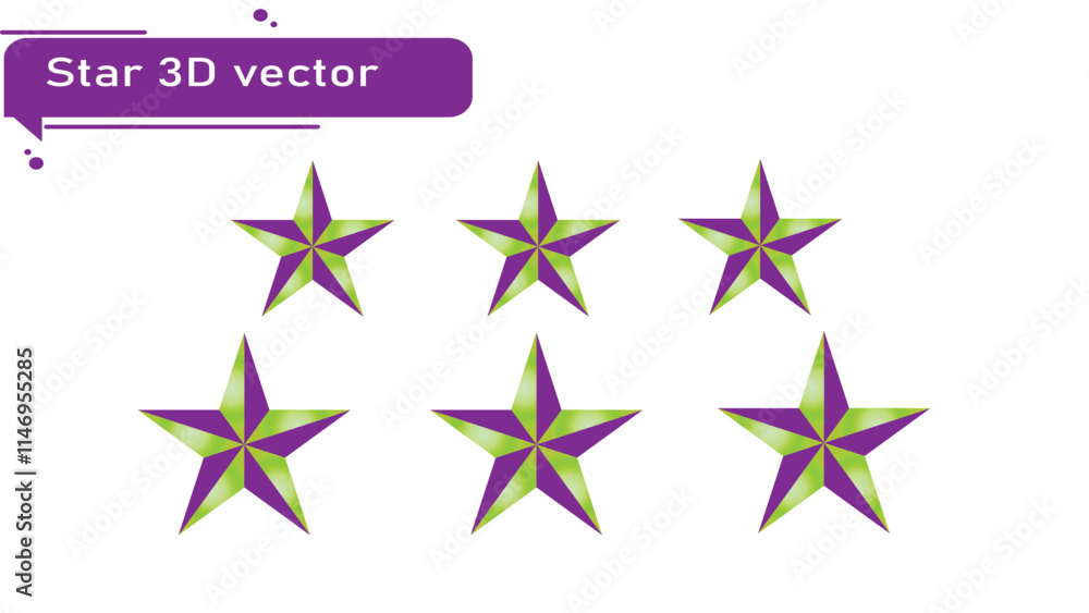 abstracts design vector 3D stars sets abstracts design vector 3D stars sets