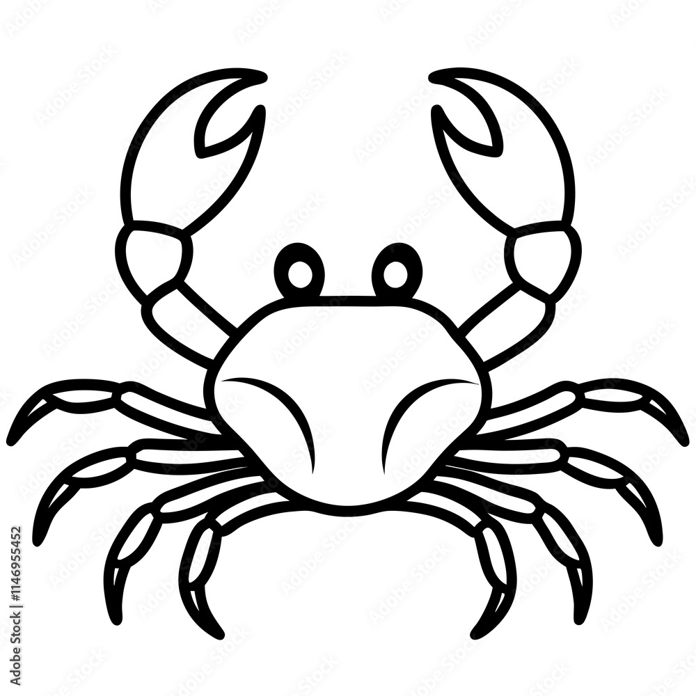 crab line art vector