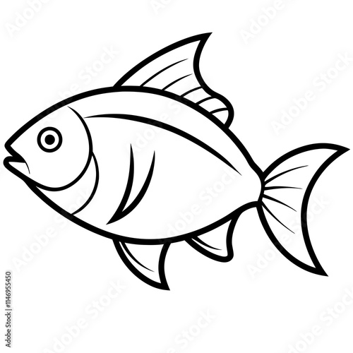 Trout fish line art  vector illustrator  photo