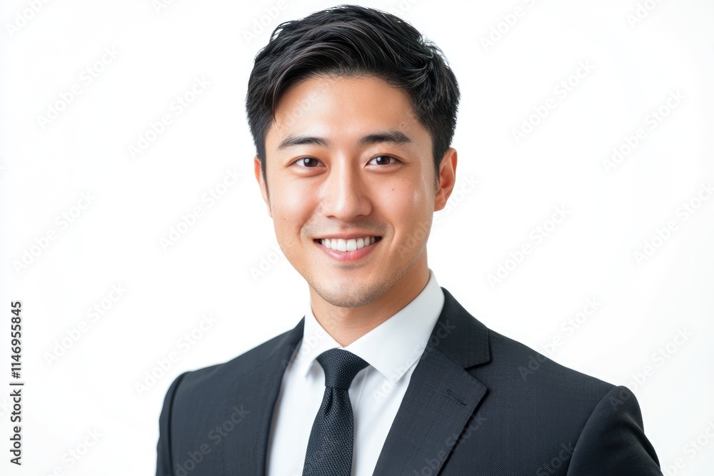 Handsome and friendly face asian businessman smile in formal suit on white background studio shot. Handsome and friendly face asian businessman smile in formal suit on white background studio shot.