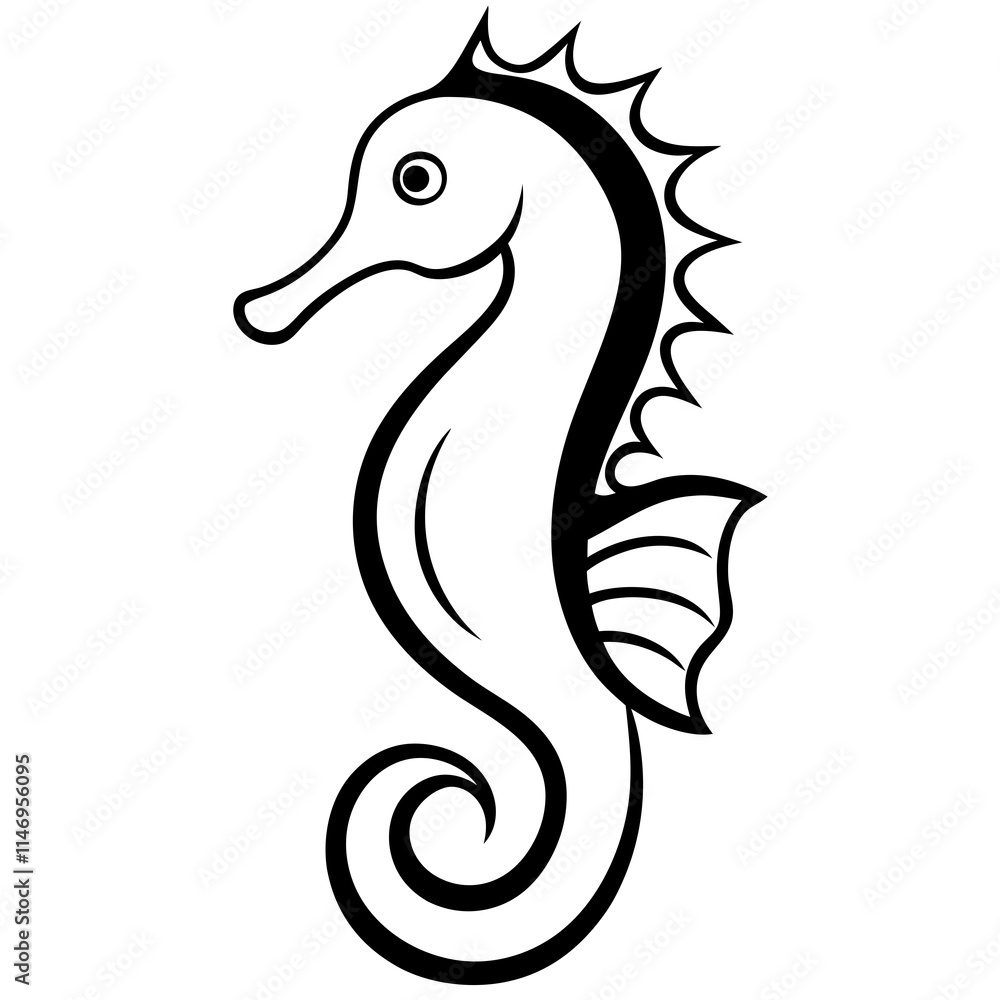 seahorse line art vector seahorse line art vector