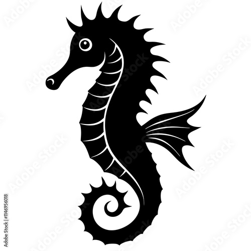 seahorse silhouette vector illustrator