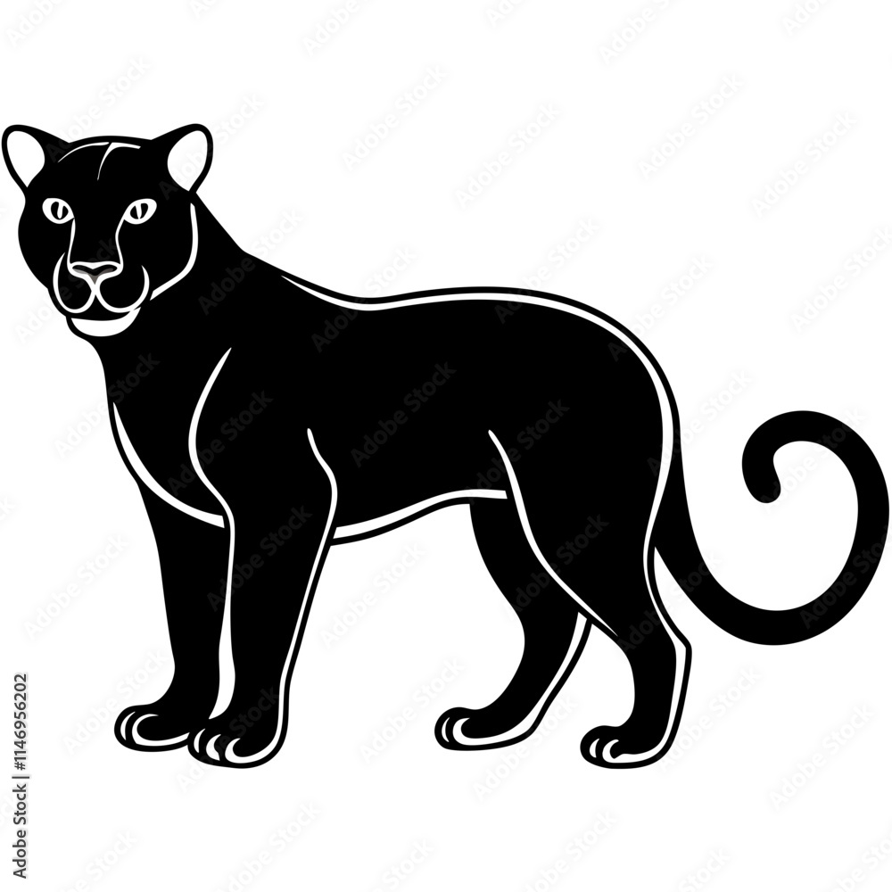 Obraz premium panther silhouette vector illustrator