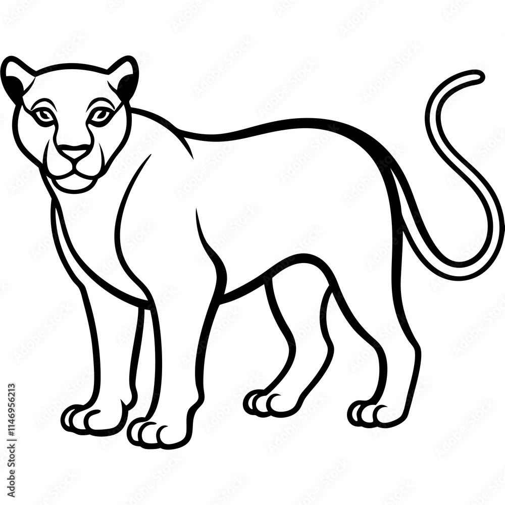 Fototapeta premium panther line art vector