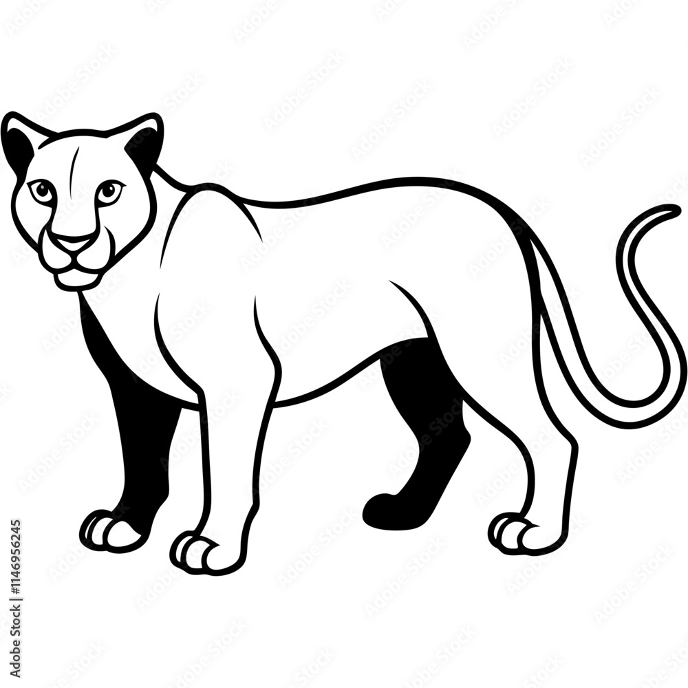 panther line art vector panther line art vector