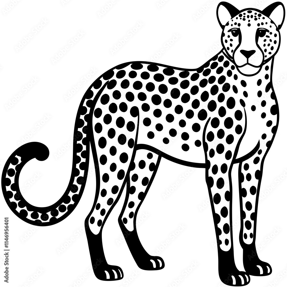 Fototapeta premium cheetah silhouette vector illustrator