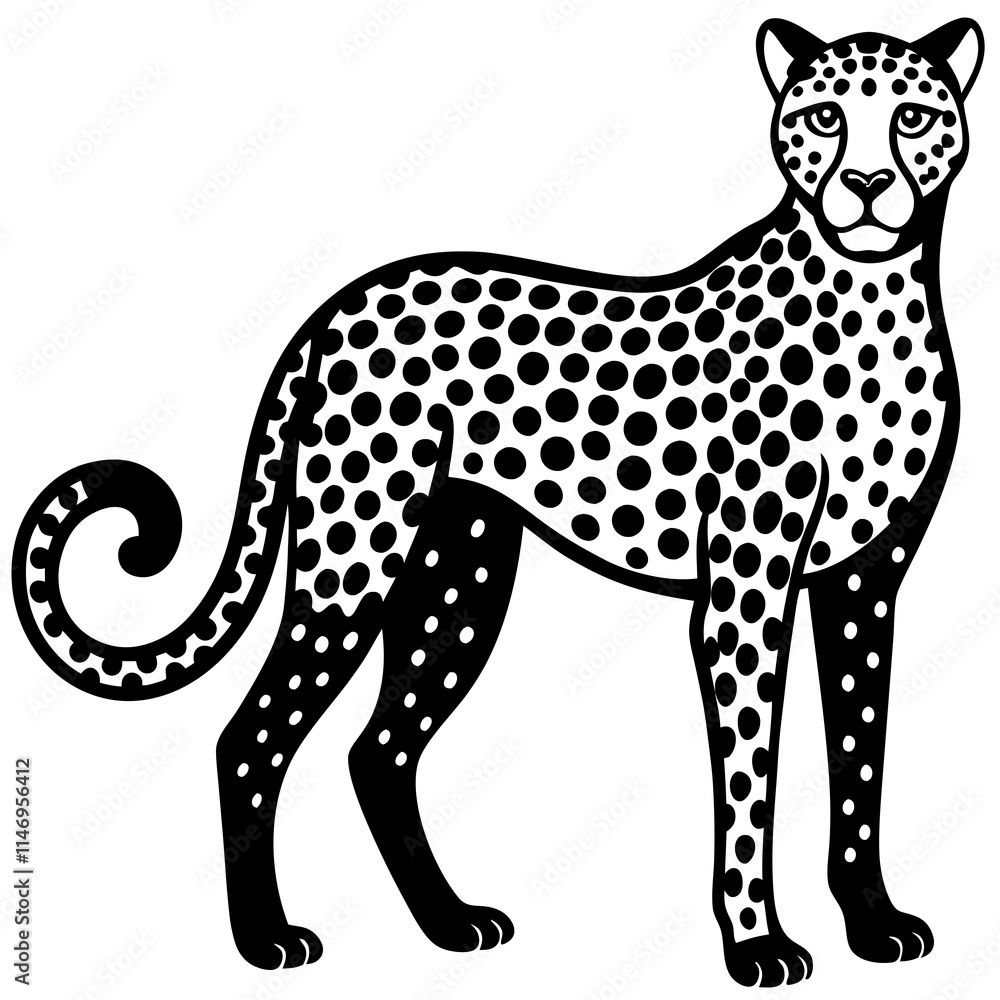 Fototapeta premium cheetah silhouette vector illustrator