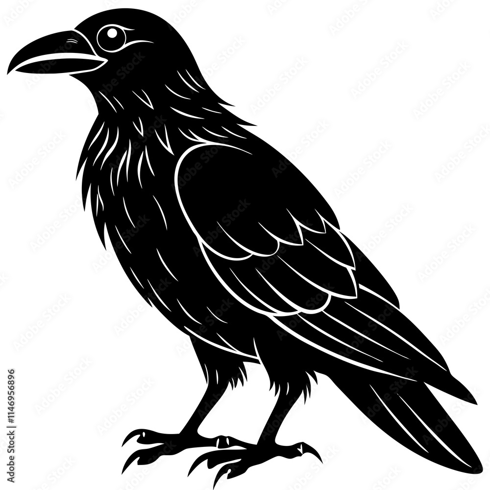 Fototapeta premium raven silhouette vector illustrator