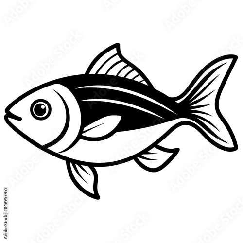 Trout fish line art  vector illustrator 