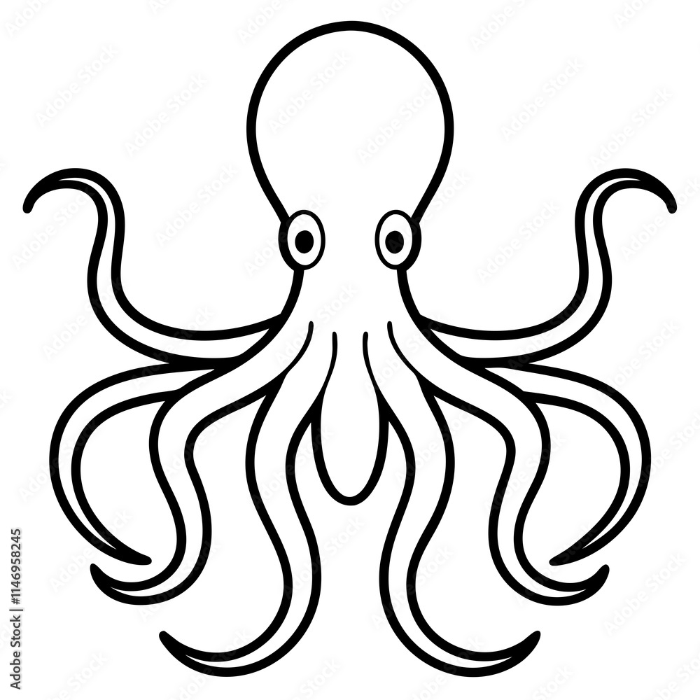 octopus line art vector octopus line art vector