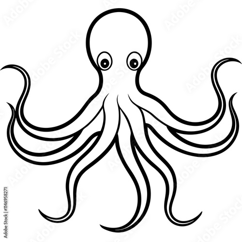 octopus line art vector