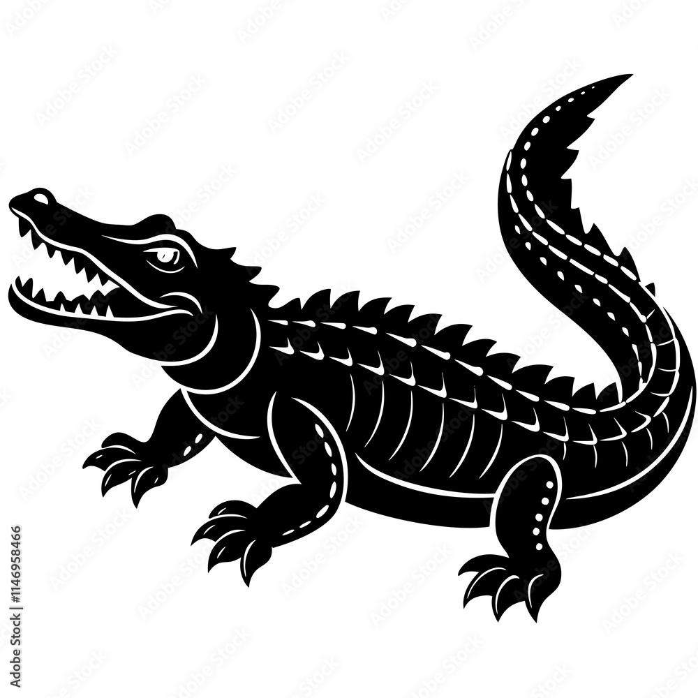 Fototapeta premium crocodile line art vector