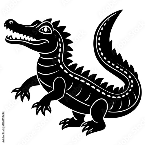 crocodile line art vector