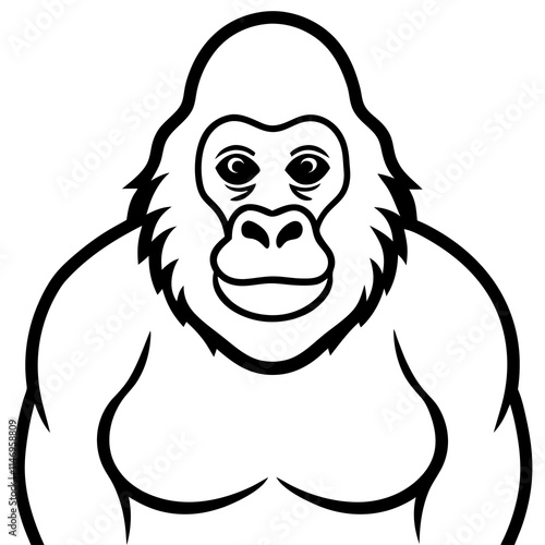 gorilla line art vector
