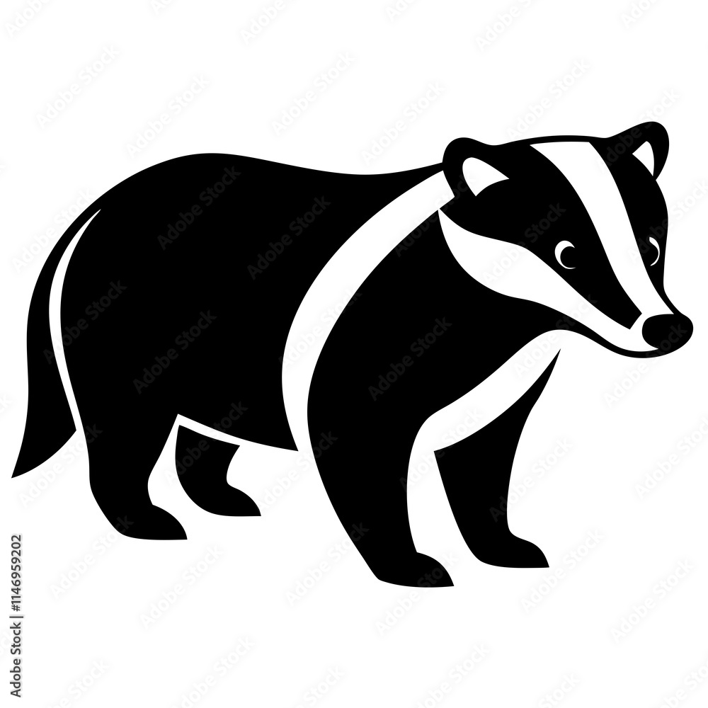 Fototapeta premium badger silhouette vector illustrator 