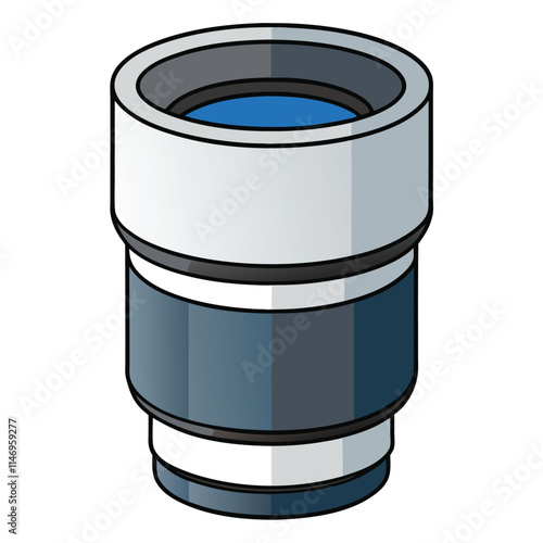 Telephoto Lens flat vector illustration white background