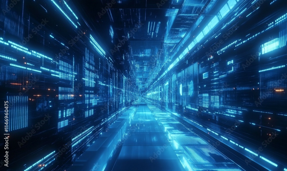 Smart Network and Connection Concept. Blue, Futuristic Digital Style. Smart Network and Connection Concept. Blue, Futuristic Digital Style.