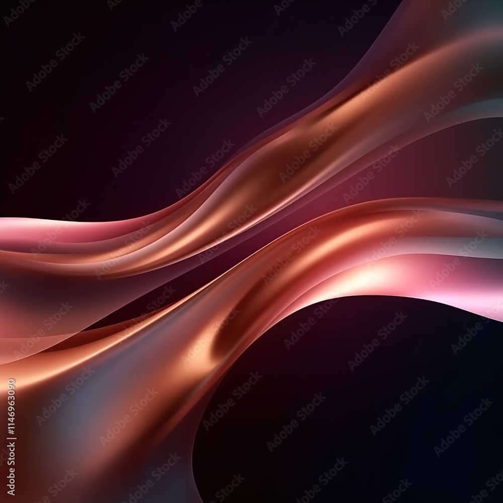 Obraz premium Abstract shiny color rose gold wave design element 