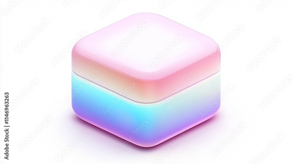Colorful soft cube with a gradient design showcasing pastel hues and subtle shine in a simplistic style Colorful soft cube with a gradient design showcasing pastel hues and subtle shine in a simplistic style